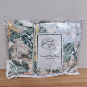 NOS Vintage Croscill Biltmore Floral Blouson Standard Pillow Sham 20 X 30
